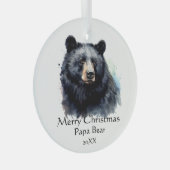 Christmas Papa Bear Animal Wildlife Ornament Aus Glas (Vorderseite Rechts)