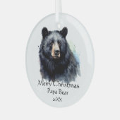 Christmas Papa Bear Animal Wildlife Ornament Aus Glas (Vorderseite links)