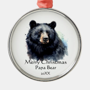 Christmas Papa Bear Animal Wildlife Ornament Aus Metall