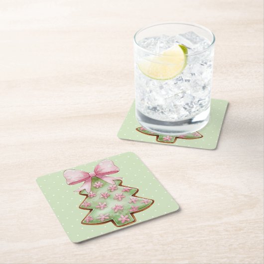 Christmas Paper Coaster Rechteckiger Pappuntersetzer (Vor Ort)