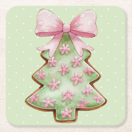 Christmas Paper Coaster Rechteckiger Pappuntersetzer