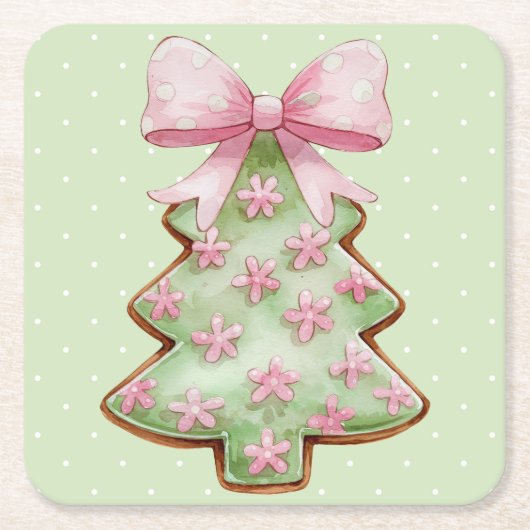 Christmas Paper Coaster Rechteckiger Pappuntersetzer (Vorderseite)