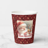 Christmas Paper Cups Featuring Cute Santa Rudolph Pappbecher (Rückseite)
