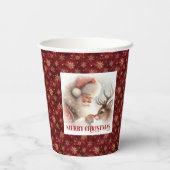 Christmas Paper Cups with Cartoon Santa & Rudolph Pappbecher (Rückseite)