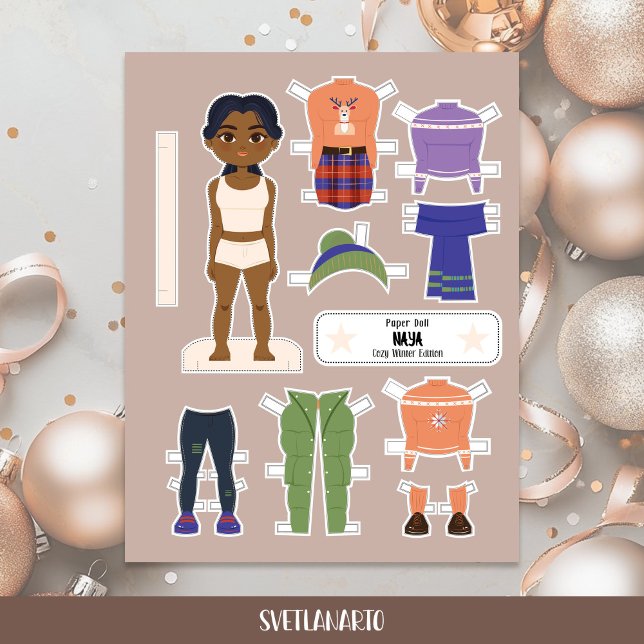 Christmas Paper Doll Indian Girl Winter Outfits (Von Creator hochgeladen)