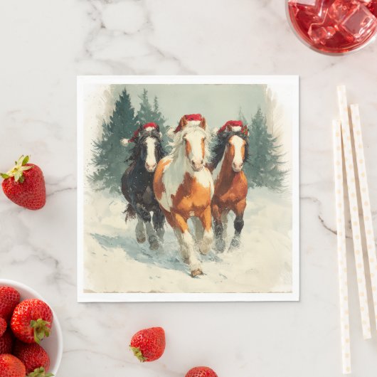 Christmas Paper Napkin/Beautiful Galloping Horses Serviette (Beispiel)