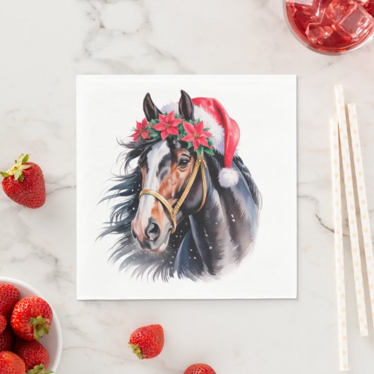 Christmas Paper Napkin / beautiful Paint horse Serviette (Beispiel)