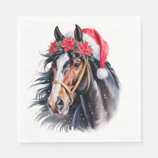 Christmas Paper Napkin / beautiful Paint horse Serviette (Vorderseite)