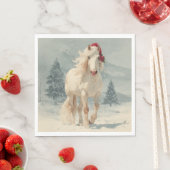 Christmas Paper Napkin / Beautiful white horse Serviette (Beispiel)