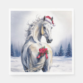 Christmas Paper Napkin / Beautiful white horse Serviette