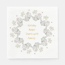 Christmas Paper Napkin with Classic Festive Motifs Serviette