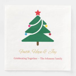 Christmas Paper Napkin with Holiday Motifs Serviette