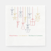 Christmas Paper Napkin with Jewel Tones & Metallic Serviette (Vorderseite)