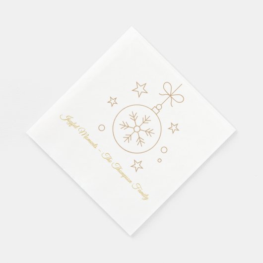 Christmas Paper Napkin with Metallic Foil Accents Serviette (Ecke)