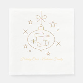 Christmas Paper Napkin with Playful Holiday Icons Serviette