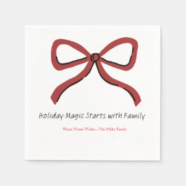 Christmas Paper Napkin with Trees & Hearts Serviette