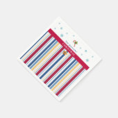 Christmas Paper Napkins – Blue, Red & Gold Stripes Serviette (Ecke)