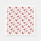 Christmas Paper Napkins Holiday Napkins Red Bow Serviette (Vorderseite)