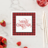 Christmas Paper Napkins Red & Black Buffalo Plaid Serviette (Beispiel)