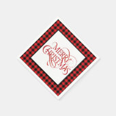 Christmas Paper Napkins Red & Black Buffalo Plaid Serviette (Ecke)