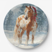 Christmas Paper Plate / Beautiful Appalossa Horse Pappteller (Vorderseite)