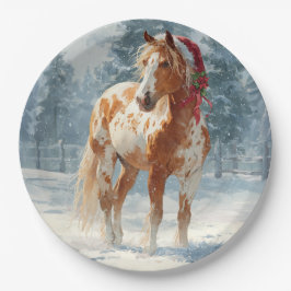 Christmas Paper Plate / Beautiful Appalossa Horse Pappteller