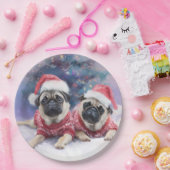 Christmas Paper Plate for pug lovers Pappteller (Party)