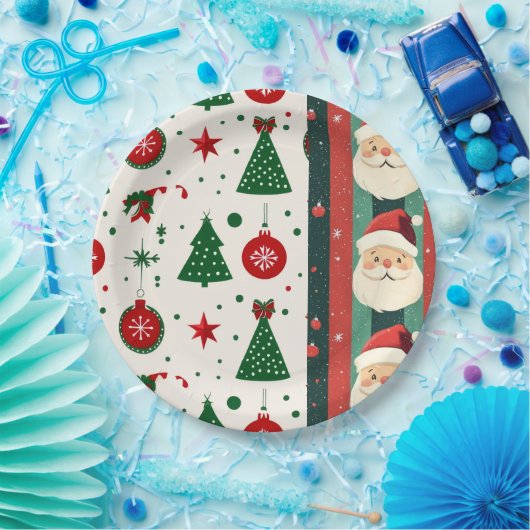 Christmas Paper Plate – Santa & Holiday  Pappteller (Party)