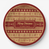 Christmas Paper Plates Elegant Red Gold Holiday Pappteller (Vorderseite)