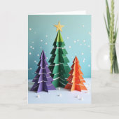 Christmas Paper Trees Card Karte (Vorderseite)
