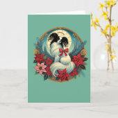 Christmas Papillon Karte (Gelbe Blume)