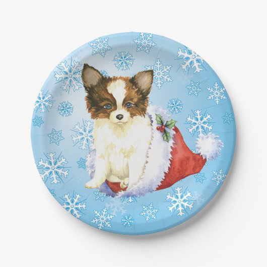 Christmas Papillon Pappteller (Vorderseite)
