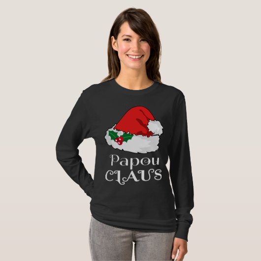 Christmas Papou Claus Matching Pajama Weihnachtsma T-Shirt (Vorne ganz)