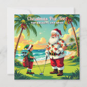 Christmas Par-Tee Fun Tropical Golf Santa Party SQ Einladung (Vorderseite)