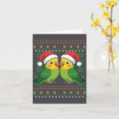 Christmas Parakeet Ugly Xmas Sweater Parakeets Lon Karte (Gelbe Blume)
