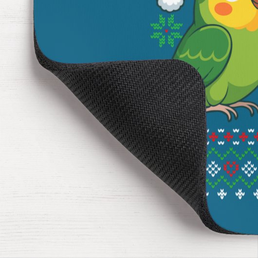 Christmas Parakeet Ugly Xmas Sweater Parakeets Lon Mousepad (Ecke)