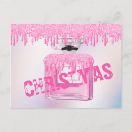 Christmas Parfüm Pink Glitzer Paint Tropfen Trendy Postkarte