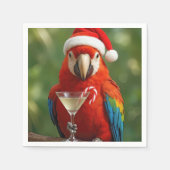 Christmas Parrot Holding a Cocktail Serviette (Vorderseite)