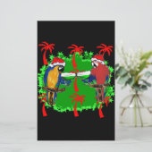 CHRISTMAS PARROTS BRIEFPAPIER (Stehend Vorderseite)