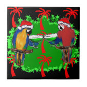 CHRISTMAS PARROTS FLIESE (Vorderseite)