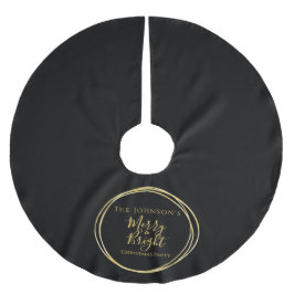 Christmas Party Black Gold Polyester Weihnachtsbaumdecke