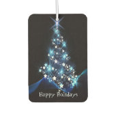 Christmas Party Blue Tree Shiny Black Elegant Autolufterfrischer (Vorderseite)