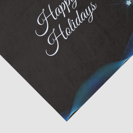 Christmas Party Blue Tree Shiny Black Elegant Seidenpapier (Ausschnitt)