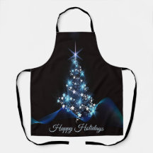 Christmas Party Blue Tree Shiny Black Elegante