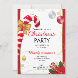 Christmas Party Candy Cane Einladung