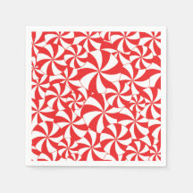 Christmas Party Candy Cane Paper Napkins Red