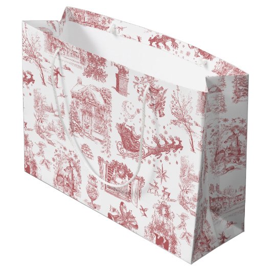 Christmas Party Chinoiserie Große Geschenktüte (Rückseite Schrägansicht)