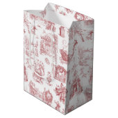 Christmas Party Chinoiserie Mittlere Geschenktüte (Rückseite Schrägansicht)