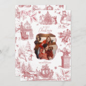 Christmas Party Chinoiserie Photo Feiertagskarte (Vorne/Hinten)