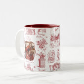 Christmas Party Chinoiserie Photo Zweifarbige Tasse (Vorderseite Links)